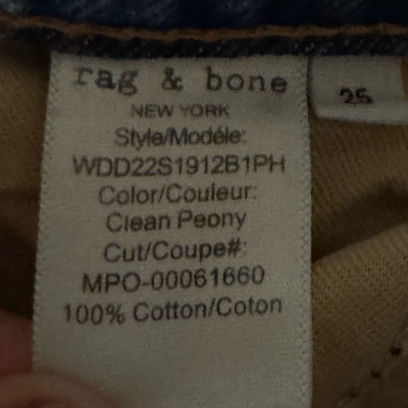 Rag & Bone Dre Low Rise Denim Shorts Size 25 Medium Wash Frayed Hem Designer - Picture 7 of 11